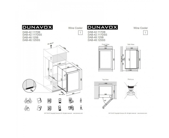 Винный шкаф Dunavox DAB-42.117DB — (на 42 бутылки), Цвет фасада: Чёрный, фотография № 5