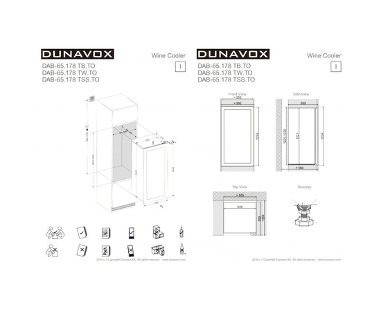 Винный шкаф Dunavox DAB-65.178TB.TO — (на 65 бутылок), Цвет фасада: Чёрный, фотография № 3