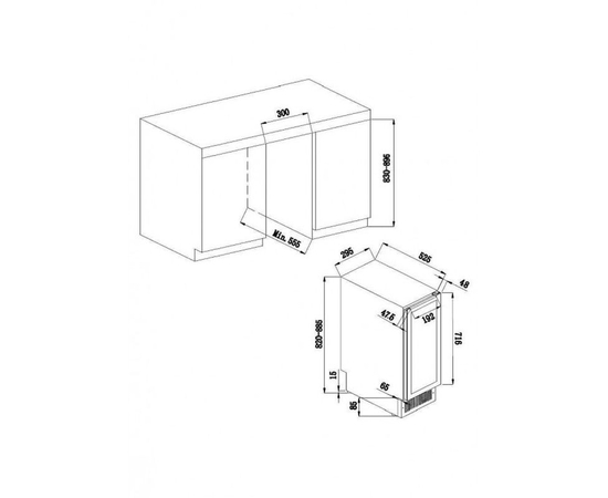 Винный шкаф Climadiff Avintage AVU23TXA — (на 21 бутылку), фотография № 8