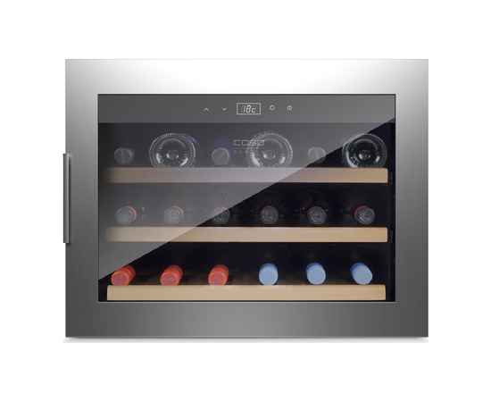 Винный шкаф CASO WineSafe 18 EB inox — (на 18 бутылок), Цвет фасада: Серебристый, фотография № 