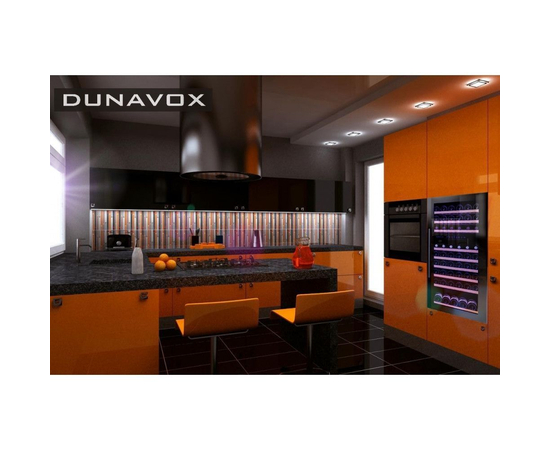 Винный шкаф Dunavox DAB-89.215DB — (на 89 бутылок), Цвет фасада: Чёрный, фотография № 4