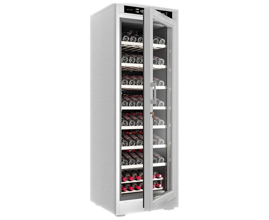 Винный шкаф из дерева Meyvel MV108-WW1-M — (на 108 бутылок), Вместимость: 108 бутылок, Цвет фасада: Белый, фотография № 4