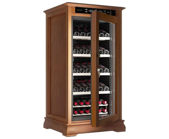 Винный шкаф из дерева Meyvel MV66-WN1-C — (на 66 бутылок), Вместимость: 66 бутылок, Цвет фасада: Орех, фотография № 3