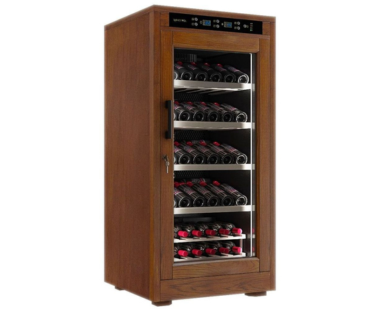 Винный шкаф из дерева Meyvel MV66-WN1-M — (на 66 бутылок), Вместимость: 66 бутылок, Цвет фасада: Орех, фотография № 5