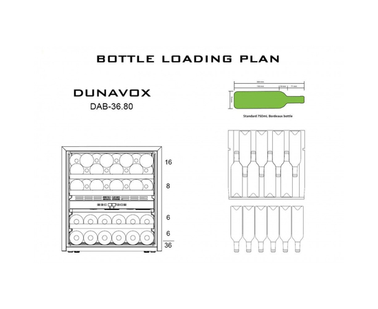 Винный шкаф Dunavox DAB-36.80DW — (на 36 бутылок), фотография № 5