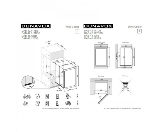 Винный шкаф Dunavox DAB-48.125B — (на 48 бутылок), Цвет фасада: Чёрный, фотография № 5