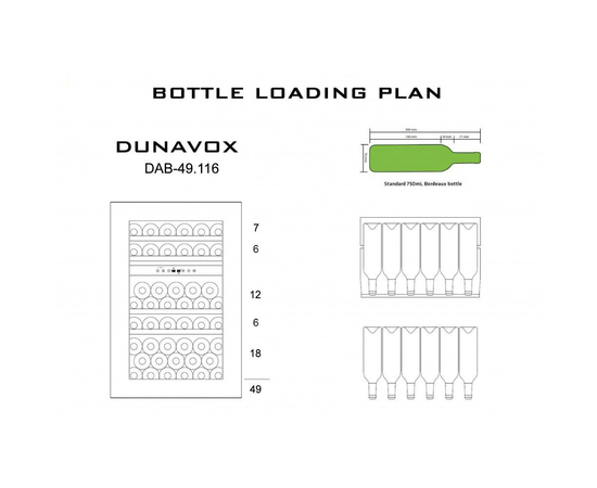 Винный шкаф Dunavox DAB-49.116DB.TO — (на 49 бутылок), фотография № 4