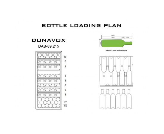 Винный шкаф Dunavox DAB-89.215DB — (на 89 бутылок), Цвет фасада: Чёрный, фотография № 5