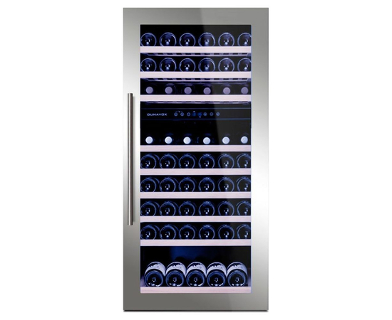 Винный шкаф Dunavox DAB-89.215DSS — (на 89 бутылок), Цвет фасада: Серебристый, фотография № 