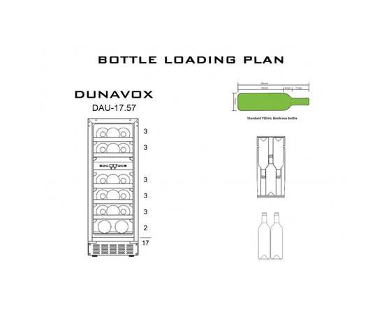 Винный шкаф Dunavox DAU-17.57DSS — (на 17 бутылок), Цвет фасада: Серебристый, фотография № 4