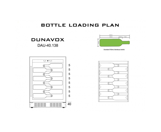 Винный шкаф Dunavox DAU-40.138B — (на 40 бутылок), фотография № 3