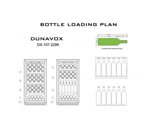 Винный шкаф Dunavox DX-107.229K — (на 107 бутылок), фотография № 3