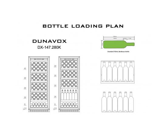 Винный шкаф Dunavox DX-147.280K — (на 147 бутылок), фотография № 3