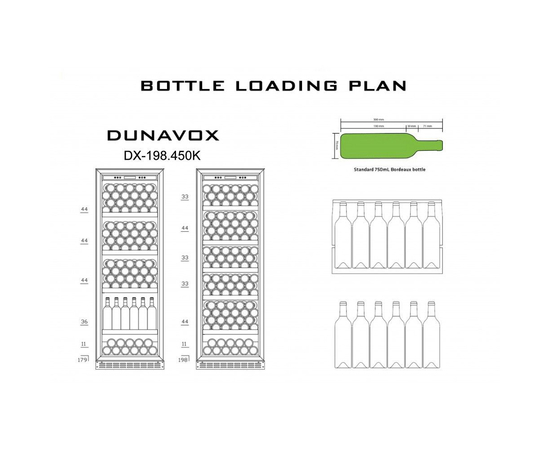 Винный шкаф Dunavox DX-198.450K — (на 198 бутылок), фотография № 3