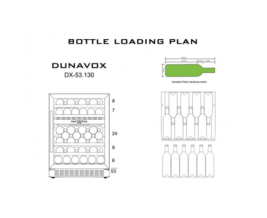 Винный шкаф Dunavox DX-53.130DBK/DP — (на 53 бутылки), фотография № 3