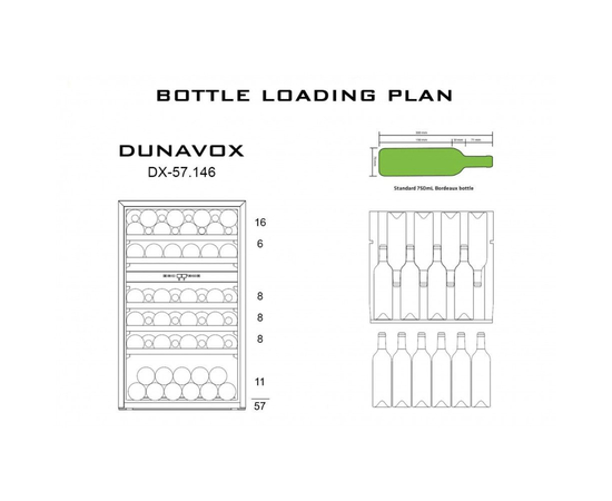 Винный шкаф Dunavox DX-57.146DWK — (на 57 бутылок), фотография № 3
