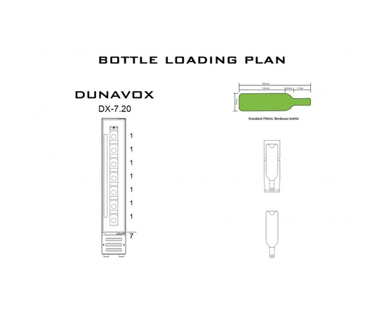 Винный шкаф Dunavox DX-7.20BK/DP — (на 7 бутылок), Цвет фасада: Чёрный, фотография № 5