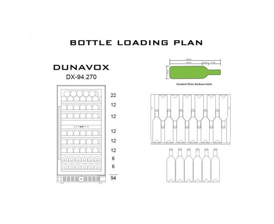 Винный шкаф Dunavox DX-94.270DBK — (на 94 бутылки), фотография № 7