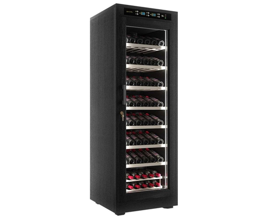 Винный шкаф из дерева Meyvel MV108-WB1-M — (на 108 бутылок), Вместимость: 108 бутылок, Цвет фасада: Чёрный, фотография № 3