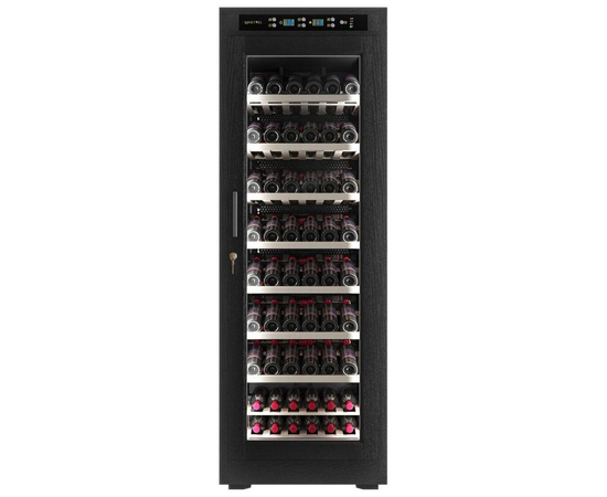 Винный шкаф из дерева Meyvel MV108-WB1-M — (на 108 бутылок), Вместимость: 108 бутылок, Цвет фасада: Чёрный, фотография № 