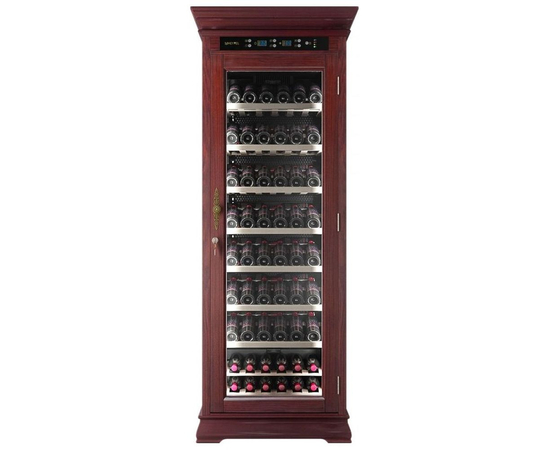 Винный шкаф из дерева Meyvel MV108-WM1-C — (на 108 бутылок), Вместимость: 108 бутылок, Цвет фасада: Махагон, фотография № 