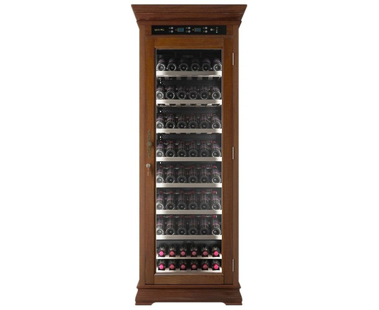 Винный шкаф из дерева Meyvel MV108-WN1-C — (на 108 бутылок), Вместимость: 108 бутылок, Цвет фасада: Орех, фотография № 