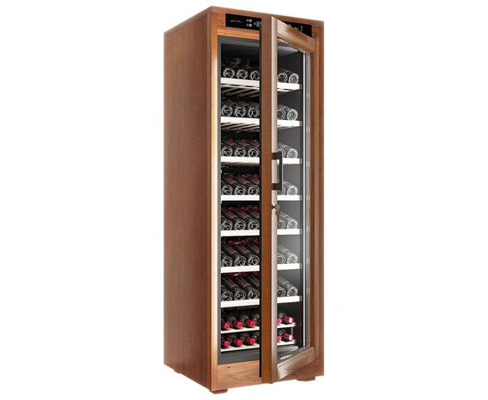 Винный шкаф из дерева Meyvel MV108-WN1-M — (на 108 бутылок), Вместимость: 108 бутылок, Цвет фасада: Орех, фотография № 4