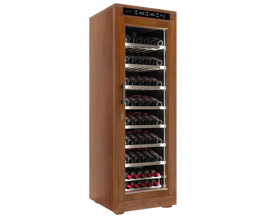 Винный шкаф из дерева Meyvel MV108-WN1-M — (на 108 бутылок), Вместимость: 108 бутылок, Цвет фасада: Орех, фотография № 3