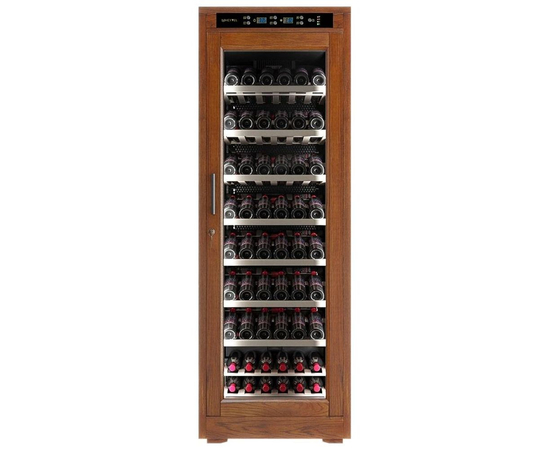 Винный шкаф из дерева Meyvel MV108-WN1-M — (на 108 бутылок), Вместимость: 108 бутылок, Цвет фасада: Орех, фотография № 