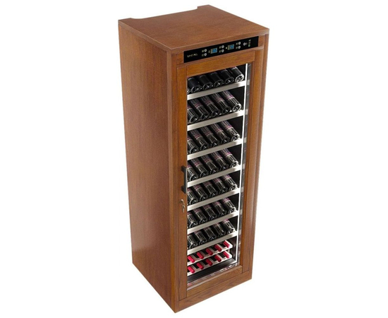 Винный шкаф из дерева Meyvel MV108-WN1-M — (на 108 бутылок), Вместимость: 108 бутылок, Цвет фасада: Орех, фотография № 9
