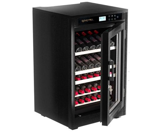 Винный шкаф из дерева Meyvel MV46-WB1-M — (на 46 бутылок), Вместимость: 46 бутылок, Цвет фасада: Чёрный, фотография № 4