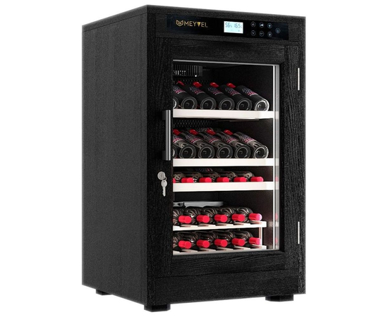 Винный шкаф из дерева Meyvel MV46-WB1-M — (на 46 бутылок), Вместимость: 46 бутылок, Цвет фасада: Чёрный, фотография № 6