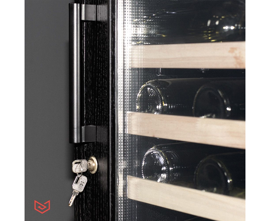 Винный шкаф из дерева Meyvel MV46-WB1-M — (на 46 бутылок), Вместимость: 46 бутылок, Цвет фасада: Чёрный, фотография № 12