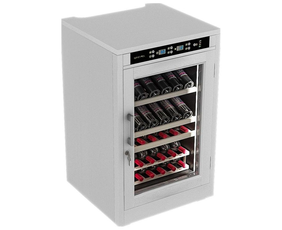Винный шкаф из дерева Meyvel MV46-WW1-M — (на 46 бутылок), Вместимость: 46 бутылок, Цвет фасада: Белый, фотография № 5