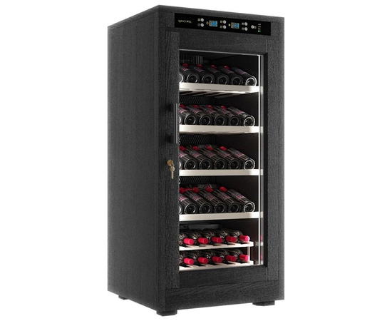 Винный шкаф из дерева Meyvel MV66-WB1-M — (на 66 бутылок), Вместимость: 66 бутылок, Цвет фасада: Чёрный, фотография № 3