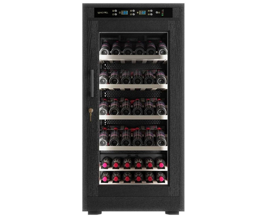 Винный шкаф из дерева Meyvel MV66-WB1-M — (на 66 бутылок), Вместимость: 66 бутылок, Цвет фасада: Чёрный, фотография № 