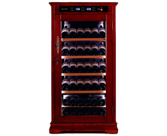 Винный шкаф из дерева Meyvel MV66-WM1-C — (на 66 бутылок), Вместимость: 66 бутылок, Цвет фасада: Махагон, фотография № 8