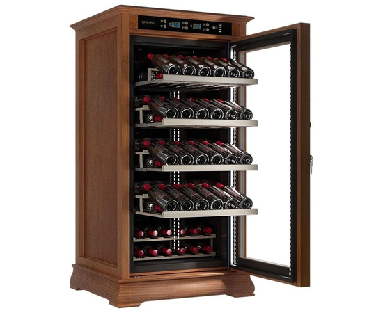 Винный шкаф из дерева Meyvel MV66-WN1-C — (на 66 бутылок), Вместимость: 66 бутылок, Цвет фасада: Орех, фотография № 4