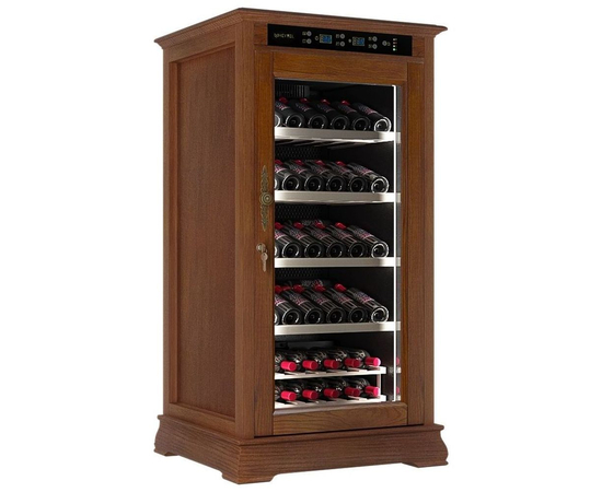 Винный шкаф из дерева Meyvel MV66-WN1-C — (на 66 бутылок), Вместимость: 66 бутылок, Цвет фасада: Орех, фотография № 5
