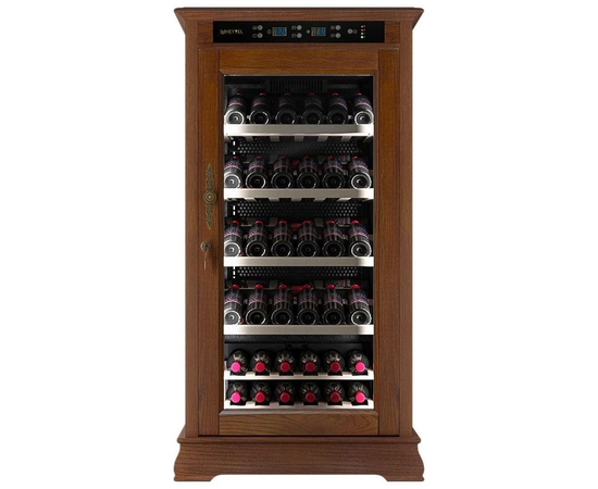 Винный шкаф из дерева Meyvel MV66-WN1-C — (на 66 бутылок), Вместимость: 66 бутылок, Цвет фасада: Орех, фотография № 