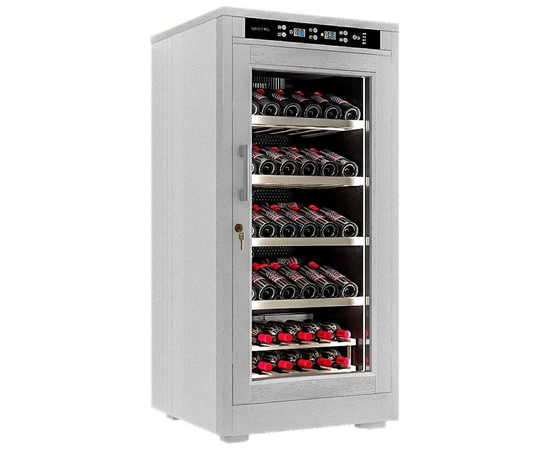 Винный шкаф из дерева Meyvel MV66-WW1-M — (на 66 бутылок), Вместимость: 66 бутылок, Цвет фасада: Белый, фотография № 3