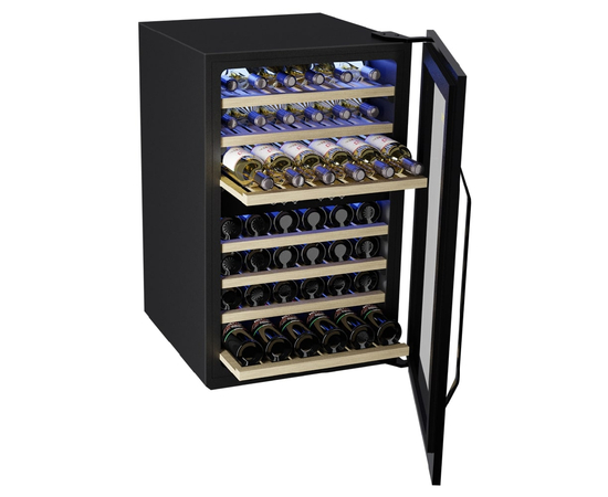 Винный шкаф Meyvel MV42-KBB2 — (на 42 бутылки), Цвет фасада: Чёрный, фотография № 6
