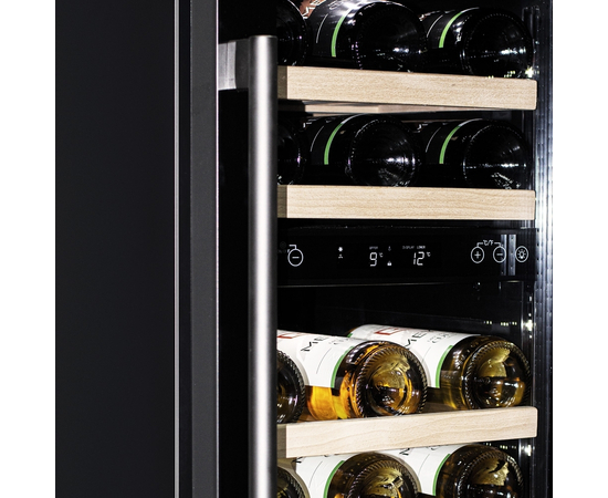 Винный шкаф Meyvel MV28-KBT2 — (на 28 бутылок), Цвет фасада: Чёрный, фотография № 8