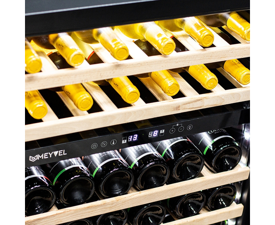 Винный шкаф Meyvel MV46PRO-KBT2 — (на 46 бутылок), Цвет фасада: Чёрный, фотография № 5