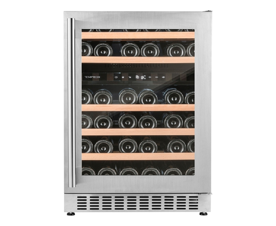 Винный шкаф Temptech OX60DX — (на 46 бутылок), Цвет фасада: Серебристый, фотография № 