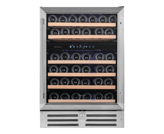 Винный шкаф Temptech WPQ60DCS — (на 46 бутылок), Цвет фасада: Серебристый, фотография № 