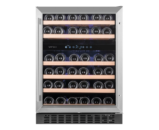 Винный шкаф Temptech WPX60DCS — (на 46 бутылок), Цвет фасада: Серебристый, фотография № 