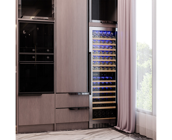 Винный шкаф Meyvel MV163-KST2 — (на 163 бутылки), Цвет фасада: Серебристый, фотография № 5