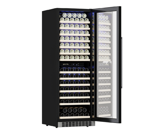 Винный шкаф Meyvel MV163-KST2 — (на 163 бутылки), Цвет фасада: Серебристый, фотография № 4