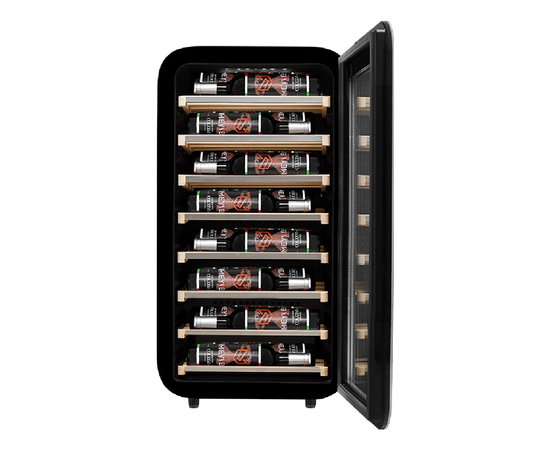 Винный шкаф Meyvel MV22-KBF1 — (на 22 бутылки), Цвет фасада: Чёрный, фотография № 3